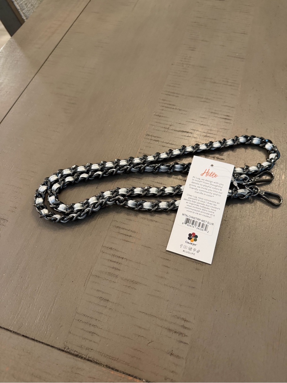 lug Black & Silver Woven Chain Bag Strap